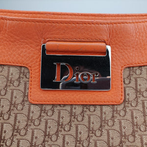 Secondhand Christian Dior Street Chic Trotter Orange×Beige Canvas×Leather  handbag | stylenewstar