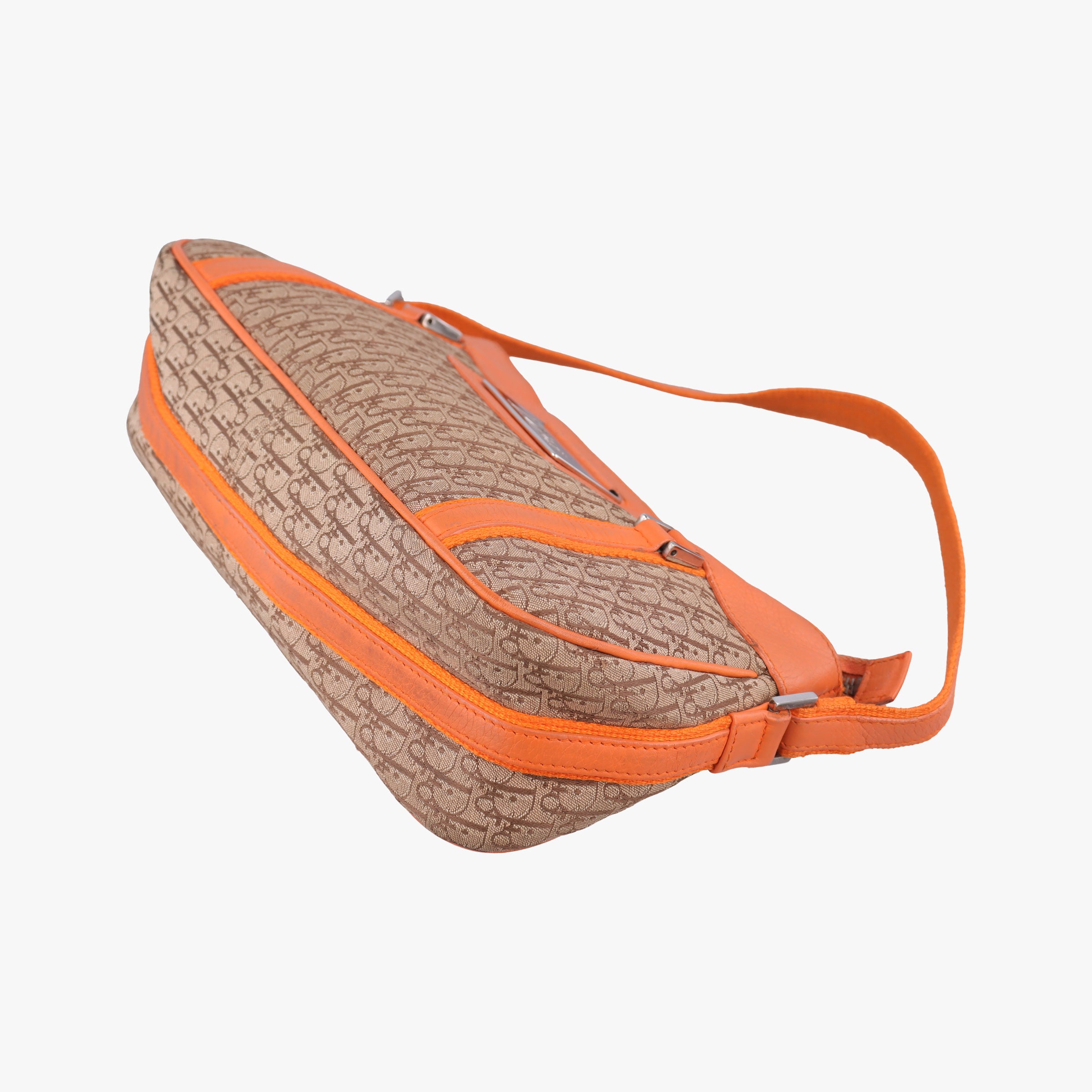 Secondhand Christian Dior Street Chic Trotter Orange×Beige Canvas×Leather  handbag | stylenewstar