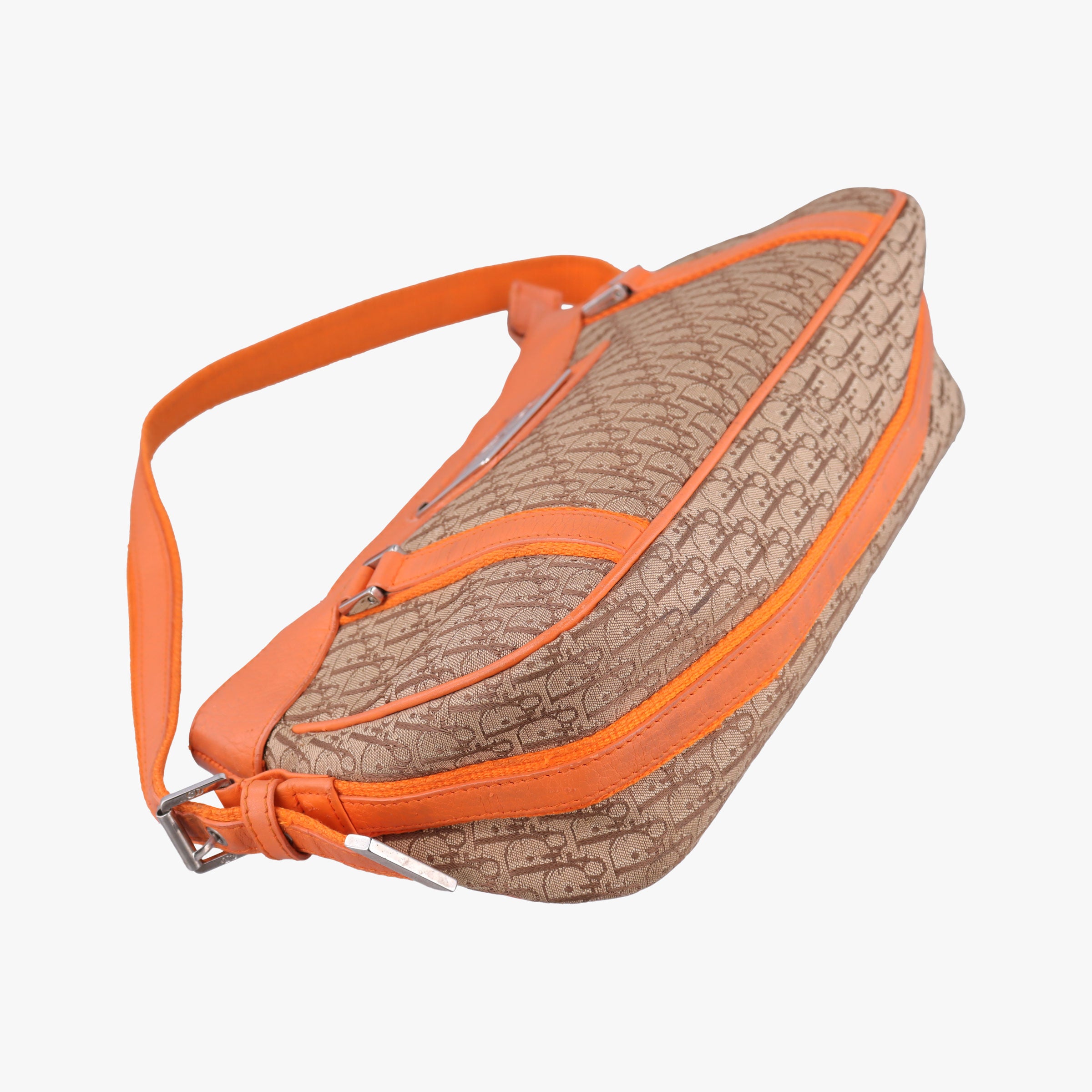 Secondhand Christian Dior Street Chic Trotter Orange×Beige Canvas×Leather  handbag | stylenewstar