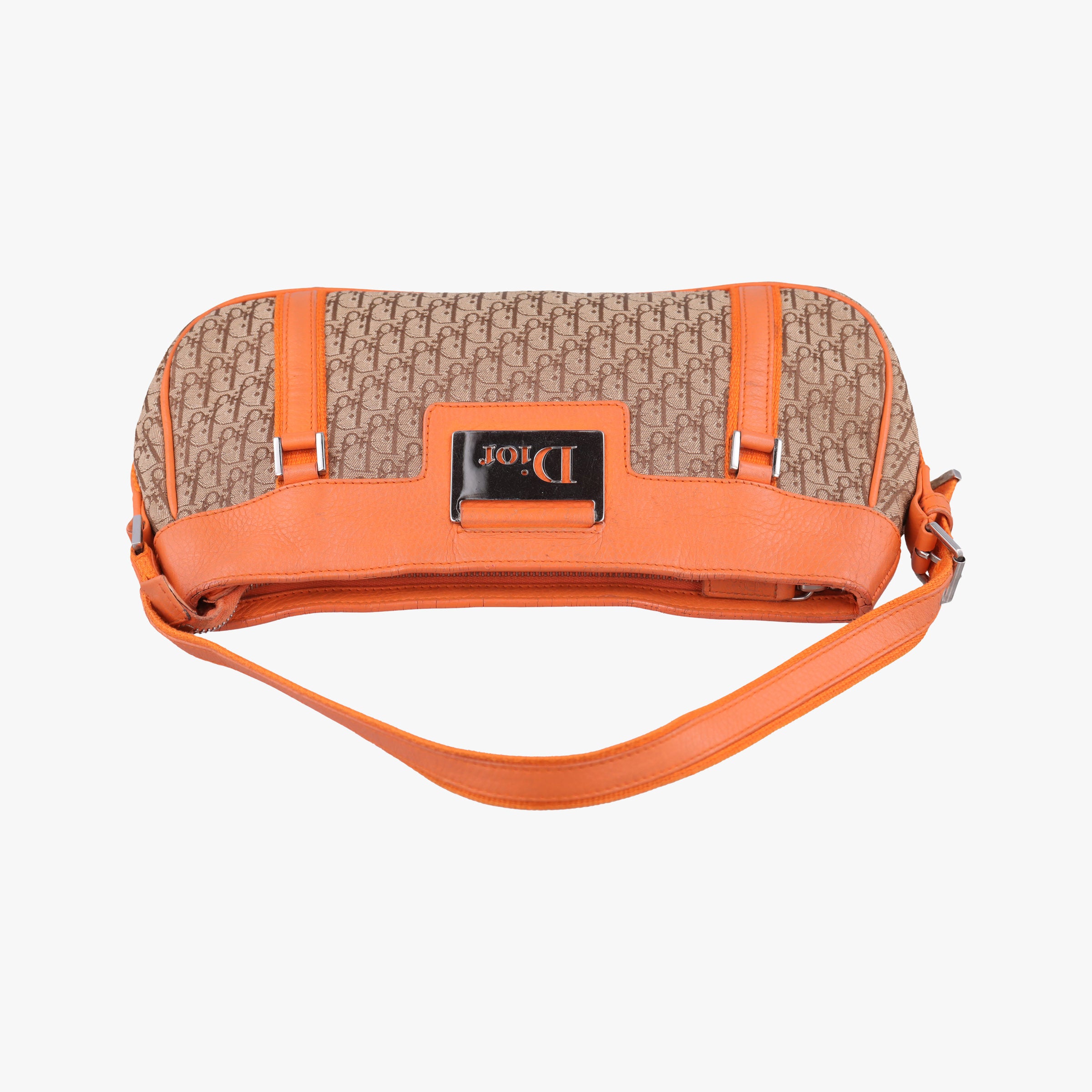Secondhand Christian Dior Street Chic Trotter Orange×Beige Canvas×Leather  handbag | stylenewstar