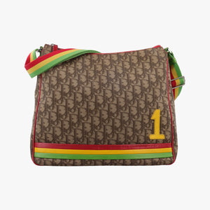 Pre-owned Christian Dior Rasta Trotter Messenger beige×Multicolour PVC coated canvas x leather  shoulderbag | stylenewstar