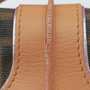 Pre-owned Fendi Zucca Vanity Mirror beige×Brown×purple canvas×leather 8BN133 shoulderbag | stylenewstar