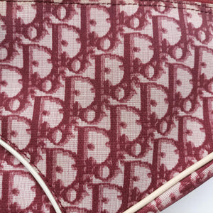 Pre-owned Christian Dior Saddle Bordeaux×White jacquard  handbag | stylenewstar