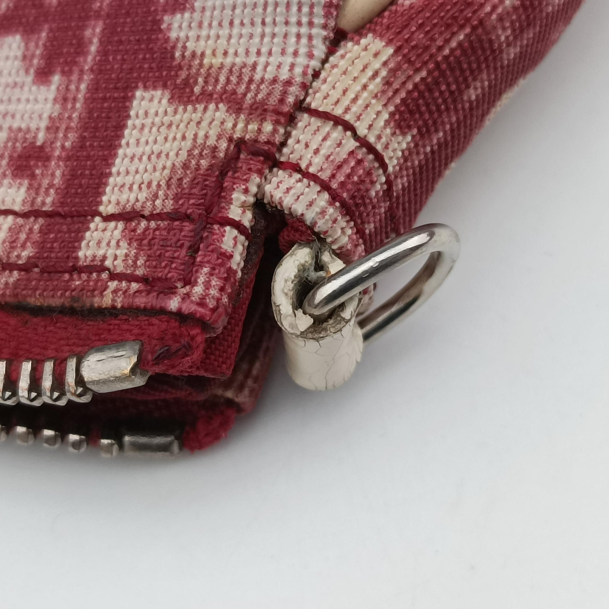 Pre-owned Christian Dior Saddle Bordeaux×White jacquard  handbag | stylenewstar