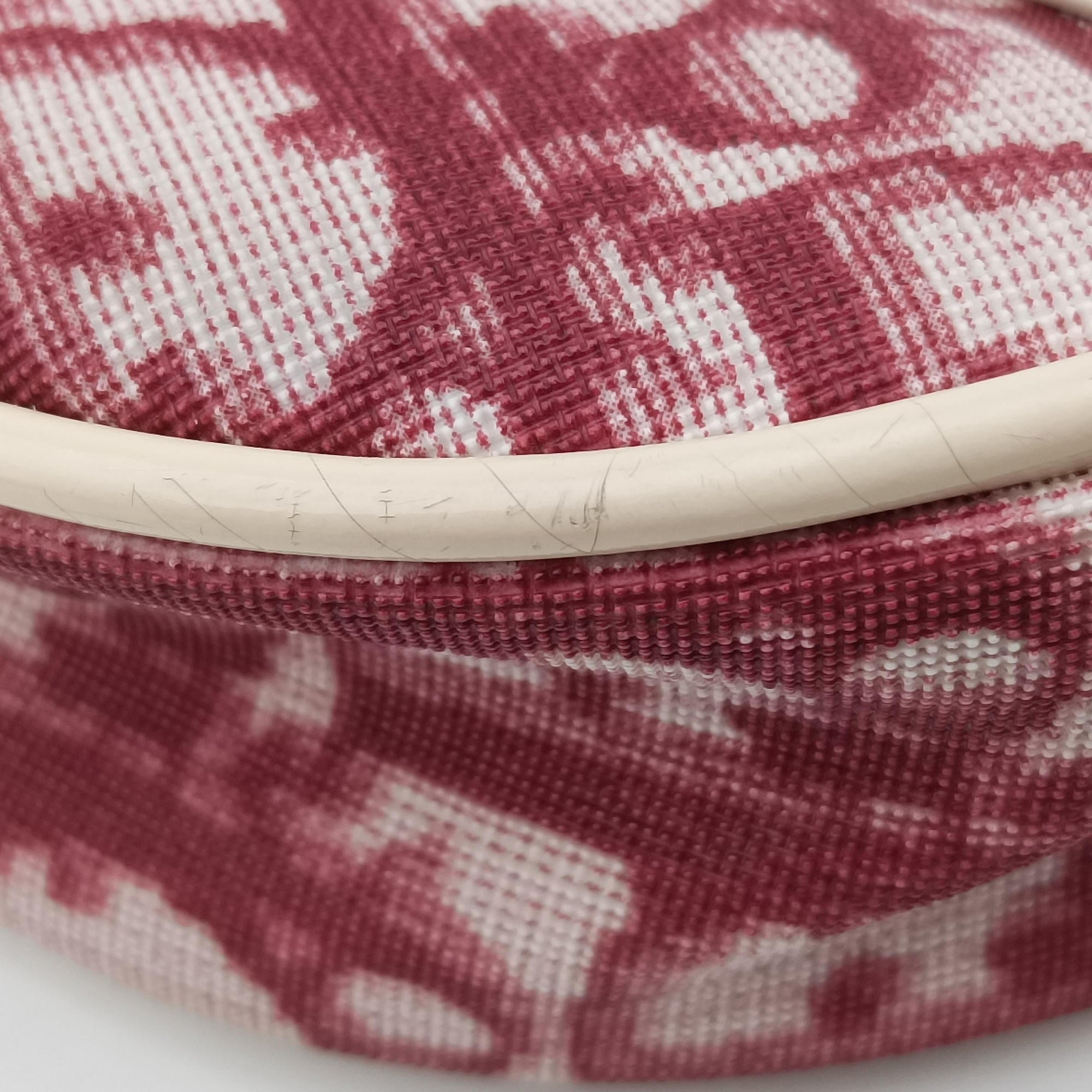 Pre-owned Christian Dior Saddle Bordeaux×White jacquard  handbag | stylenewstar