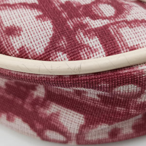 Pre-owned Christian Dior Saddle Bordeaux×White jacquard  handbag | stylenewstar