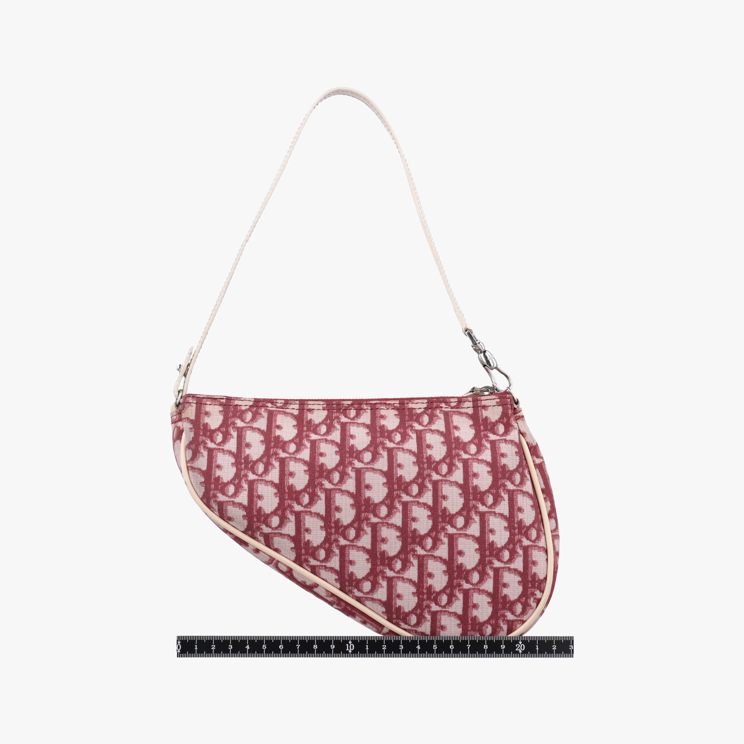 Pre-owned Christian Dior Saddle Bordeaux×White jacquard  handbag | stylenewstar