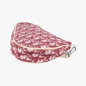 Pre-owned Christian Dior Saddle Bordeaux×White jacquard  handbag | stylenewstar