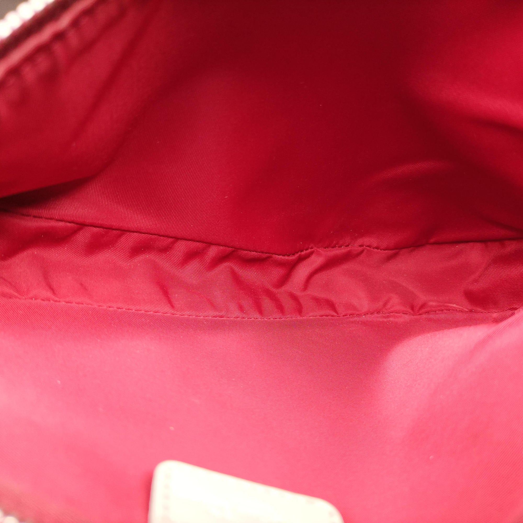 Pre-owned Christian Dior Saddle Bordeaux×White jacquard  handbag | stylenewstar