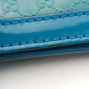 Pre-owned Gucci Microguccissima Blue Patent Leather 309613 handbag | stylenewstar