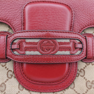 Pre-owned Gucci GG Dressage Beige × Red  canvas×leather 296854 shoulderbag | stylenewstar