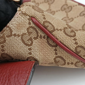 Pre-owned Gucci GG Dressage Beige × Red  canvas×leather 296854 shoulderbag | stylenewstar