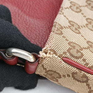 Pre-owned Gucci GG Dressage Beige × Red  canvas×leather 296854 shoulderbag | stylenewstar