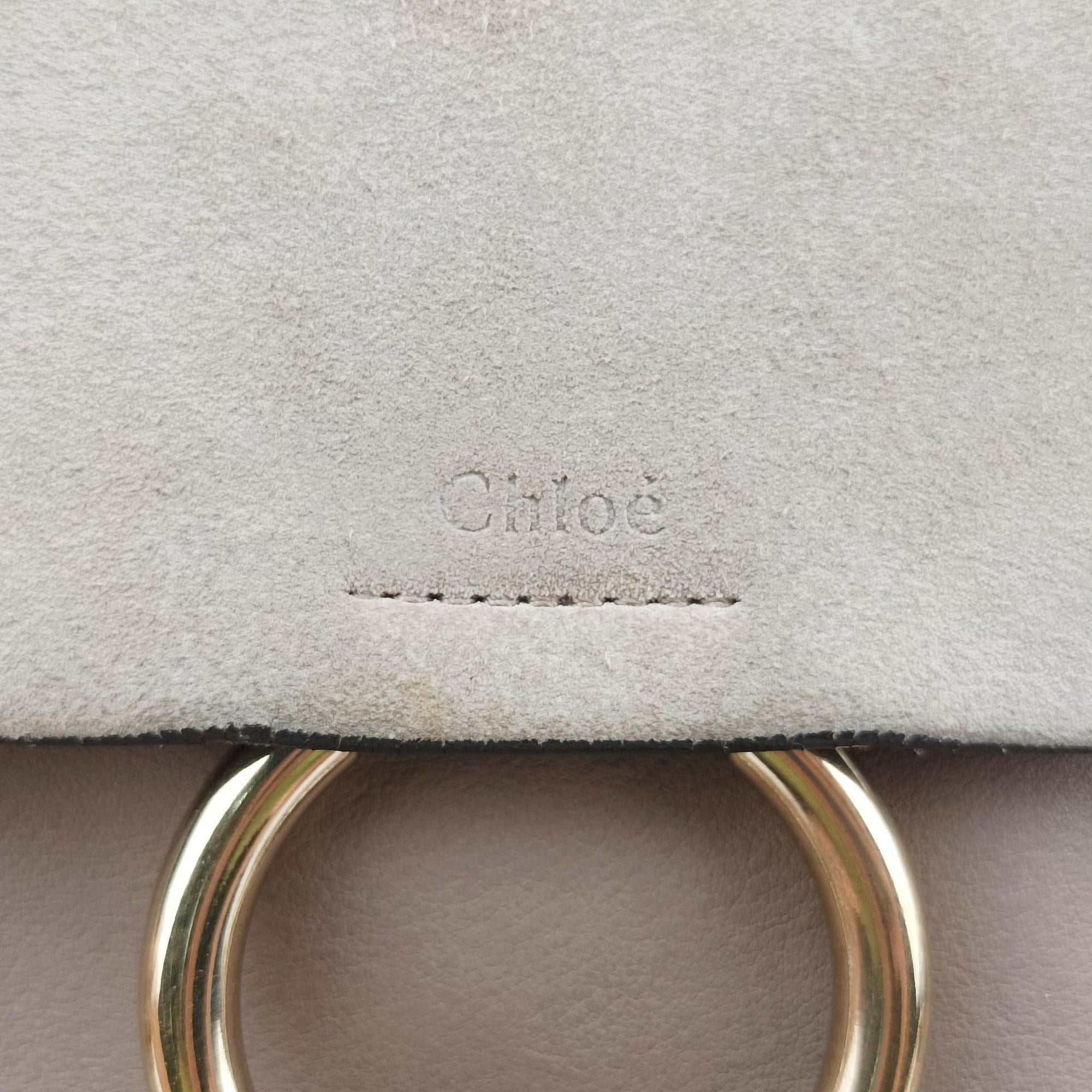 Pre-owned Chloe FAYE mini Grey Suede × leather  backpack/rucksack | stylenewstar