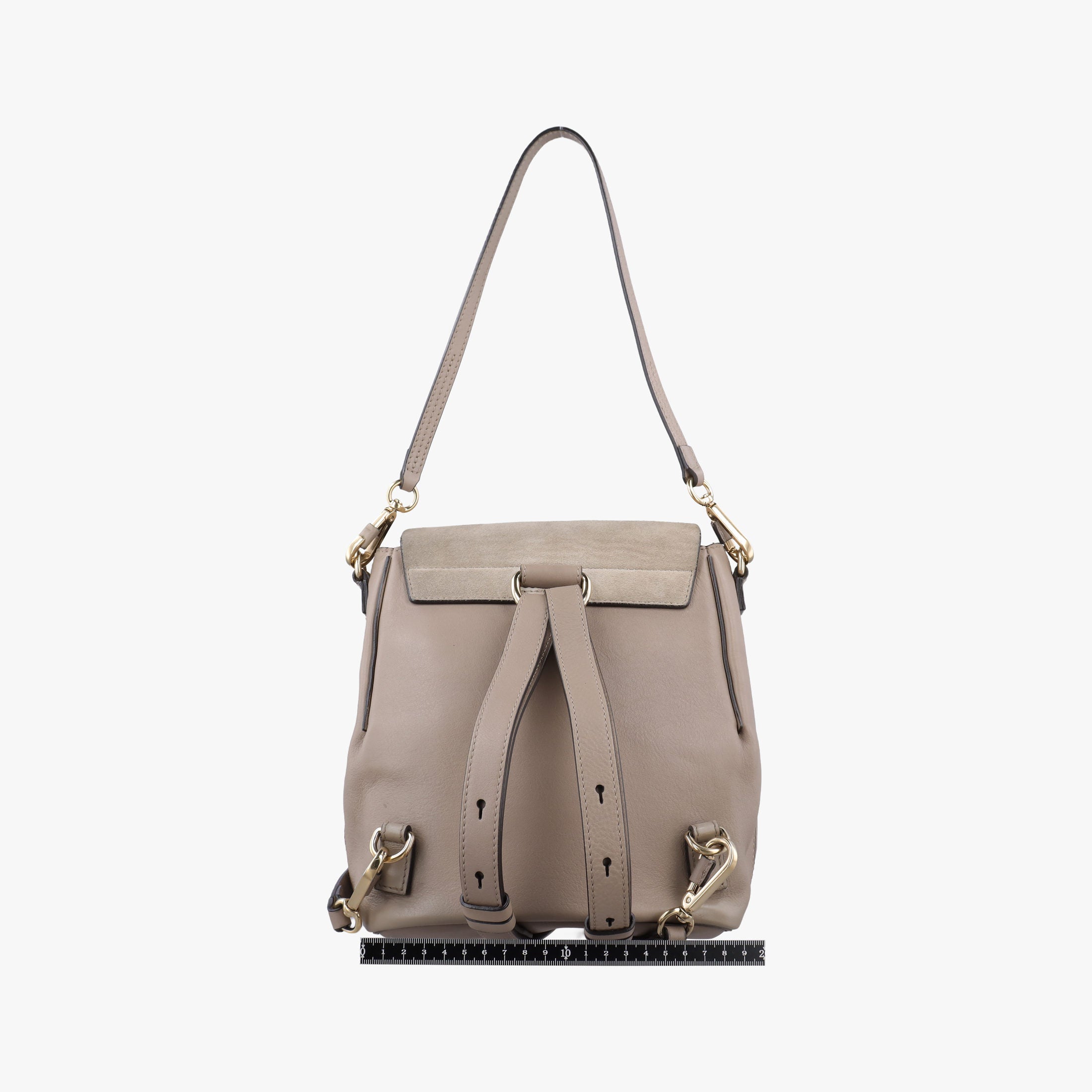 Pre-owned Chloe FAYE mini Grey Suede × leather  backpack/rucksack | stylenewstar