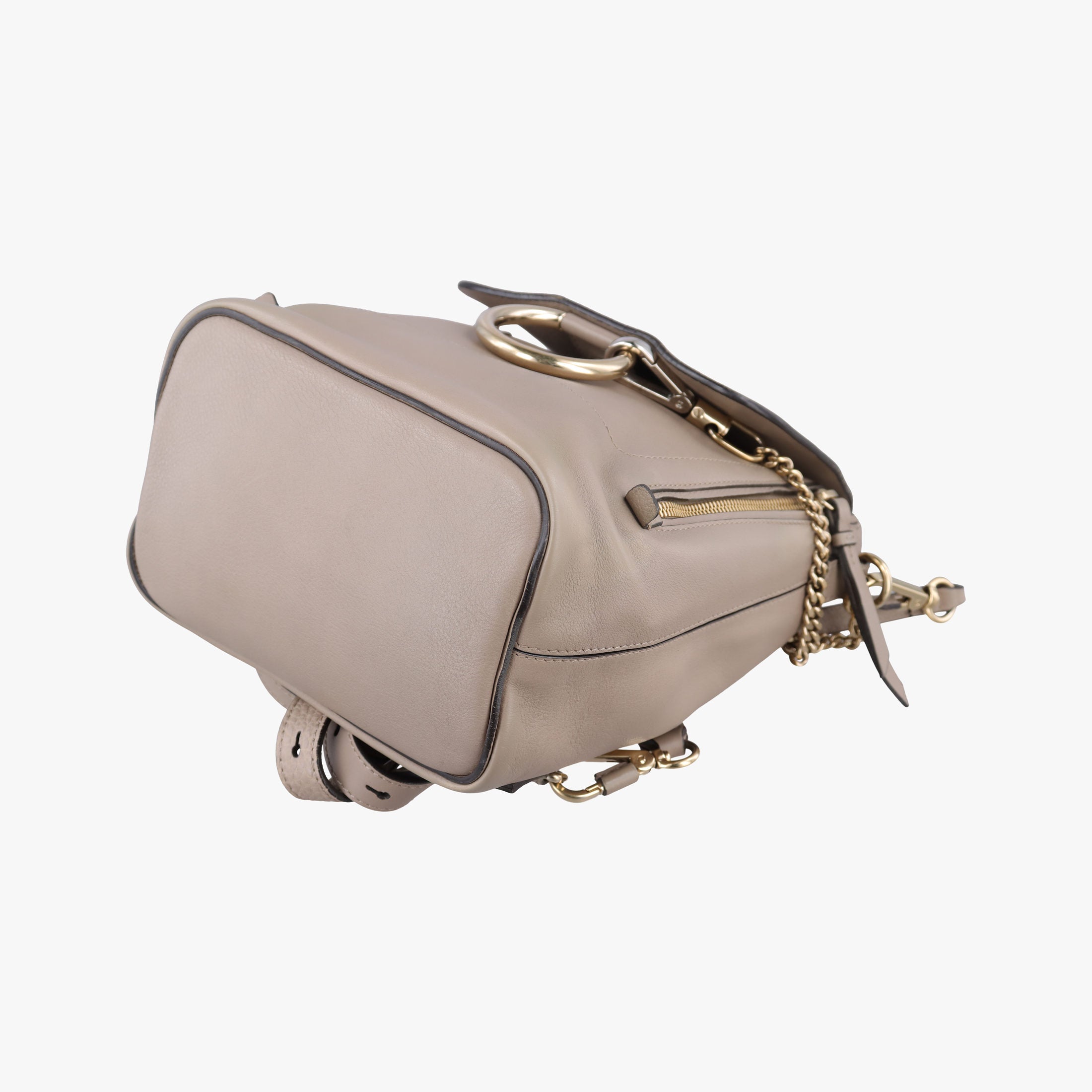 Pre-owned Chloe FAYE mini Grey Suede × leather  backpack/rucksack | stylenewstar