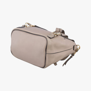 Pre-owned Chloe FAYE mini Grey Suede × leather  backpack/rucksack | stylenewstar