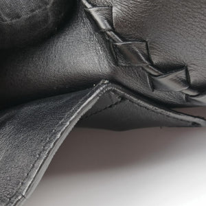 Pre-owned Bottega Veneta Intrecciato Black lambskin  shoulderbag | stylenewstar