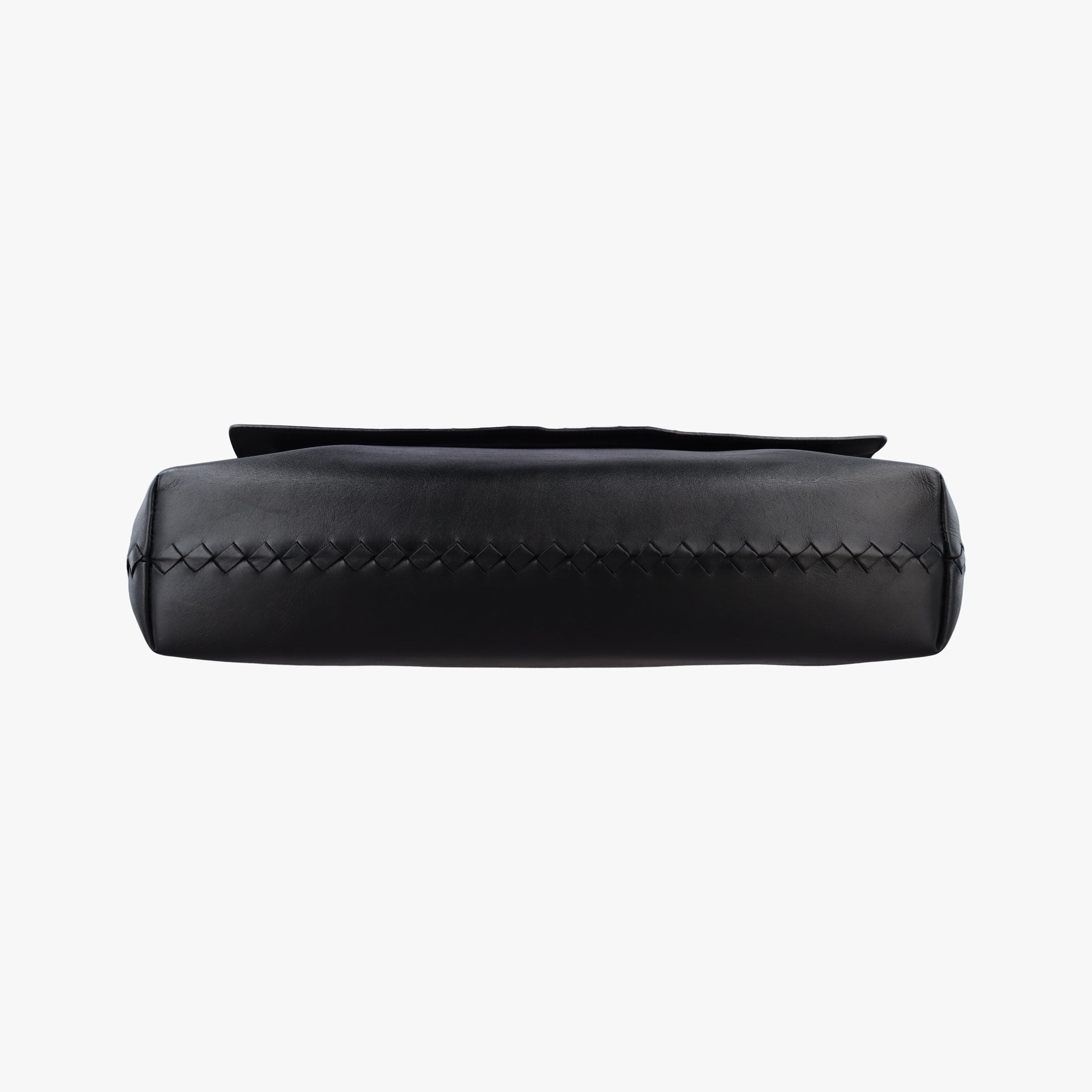 Pre-owned Bottega Veneta Intrecciato Black lambskin  shoulderbag | stylenewstar
