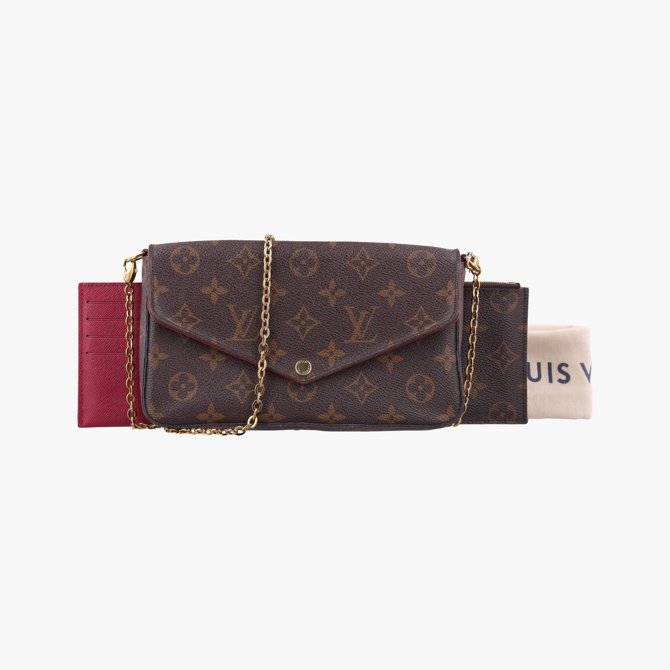 Pre-owned Louis Vuitton Pochette Felicie Brown Monogram Canvas M61276 shoulderbag | stylenewstar