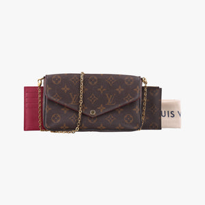 Pre-owned Louis Vuitton Pochette Felicie Brown Monogram Canvas M61276 shoulderbag | stylenewstar