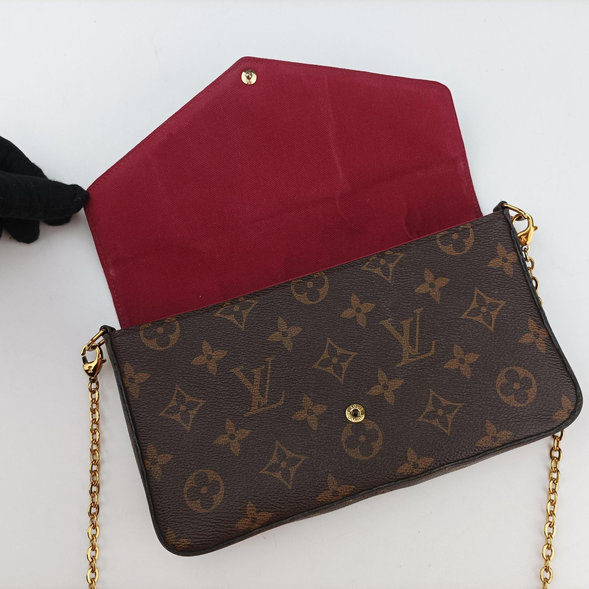 Pre-owned Louis Vuitton Pochette Felicie Brown Monogram Canvas M61276 shoulderbag | stylenewstar
