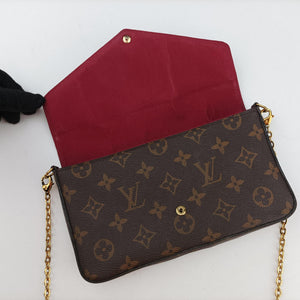Pre-owned Louis Vuitton Pochette Felicie Brown Monogram Canvas M61276 shoulderbag | stylenewstar