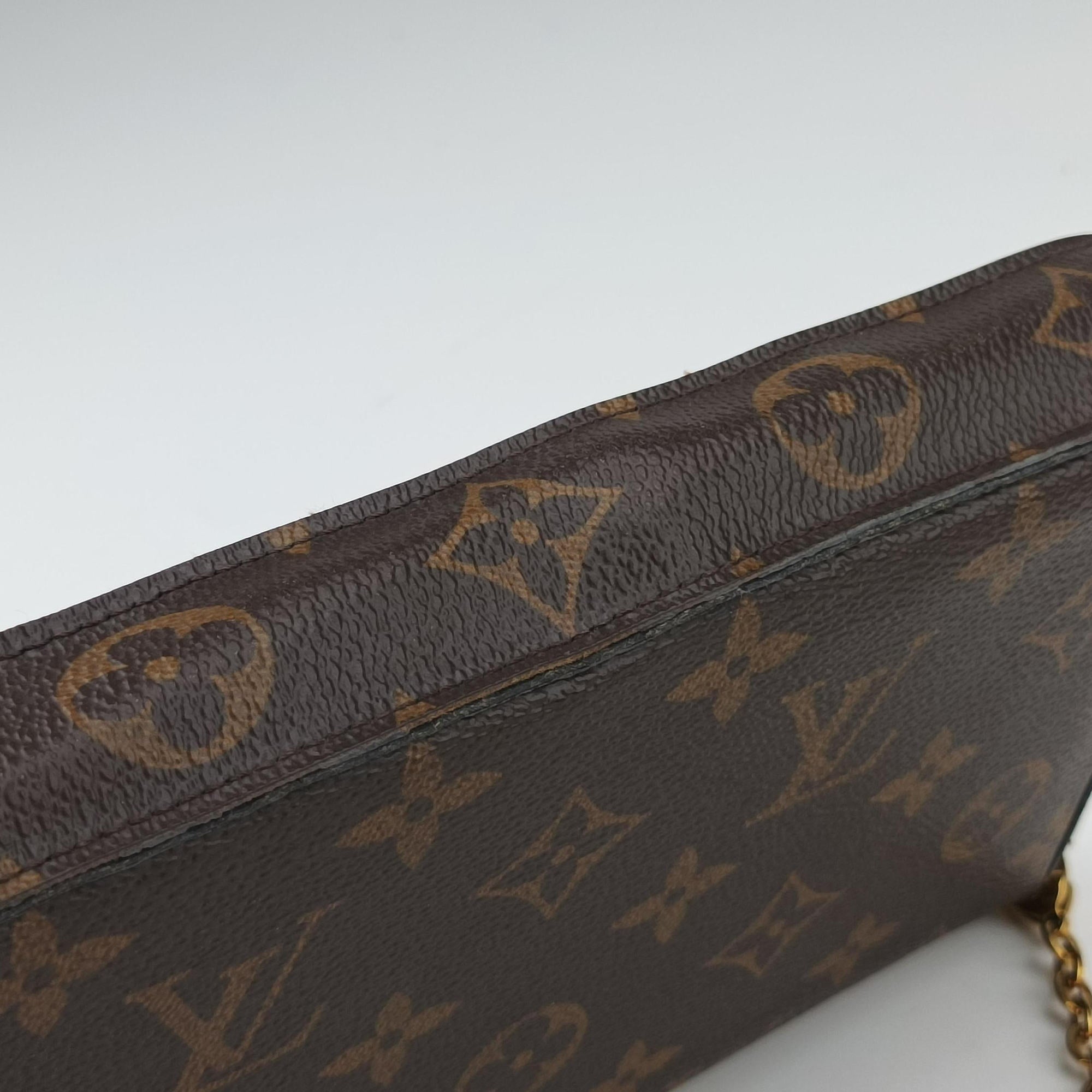 Pre-owned Louis Vuitton Pochette Felicie Brown Monogram Canvas M61276 shoulderbag | stylenewstar