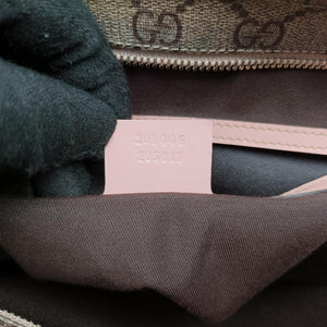 Pre-owned Gucci GG Plus GG Supreme Brown×Pink PVC coated canvas 201446 shoulderbag | stylenewstar