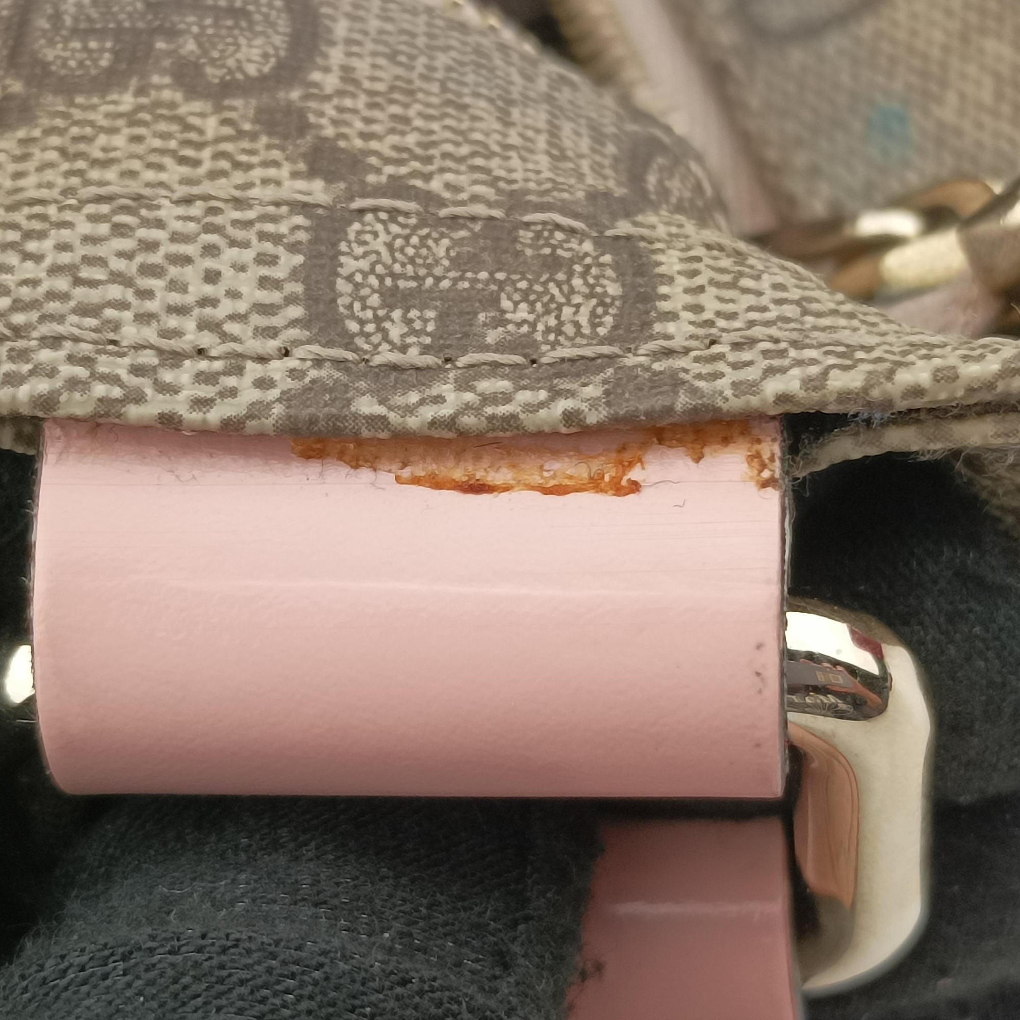 Pre-owned Gucci GG Plus GG Supreme Brown×Pink PVC coated canvas 201446 shoulderbag | stylenewstar