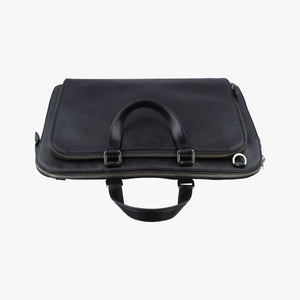 Pre-owned Prada Triangle Logo Plate Black Saffiano Leather  handbag | stylenewstar