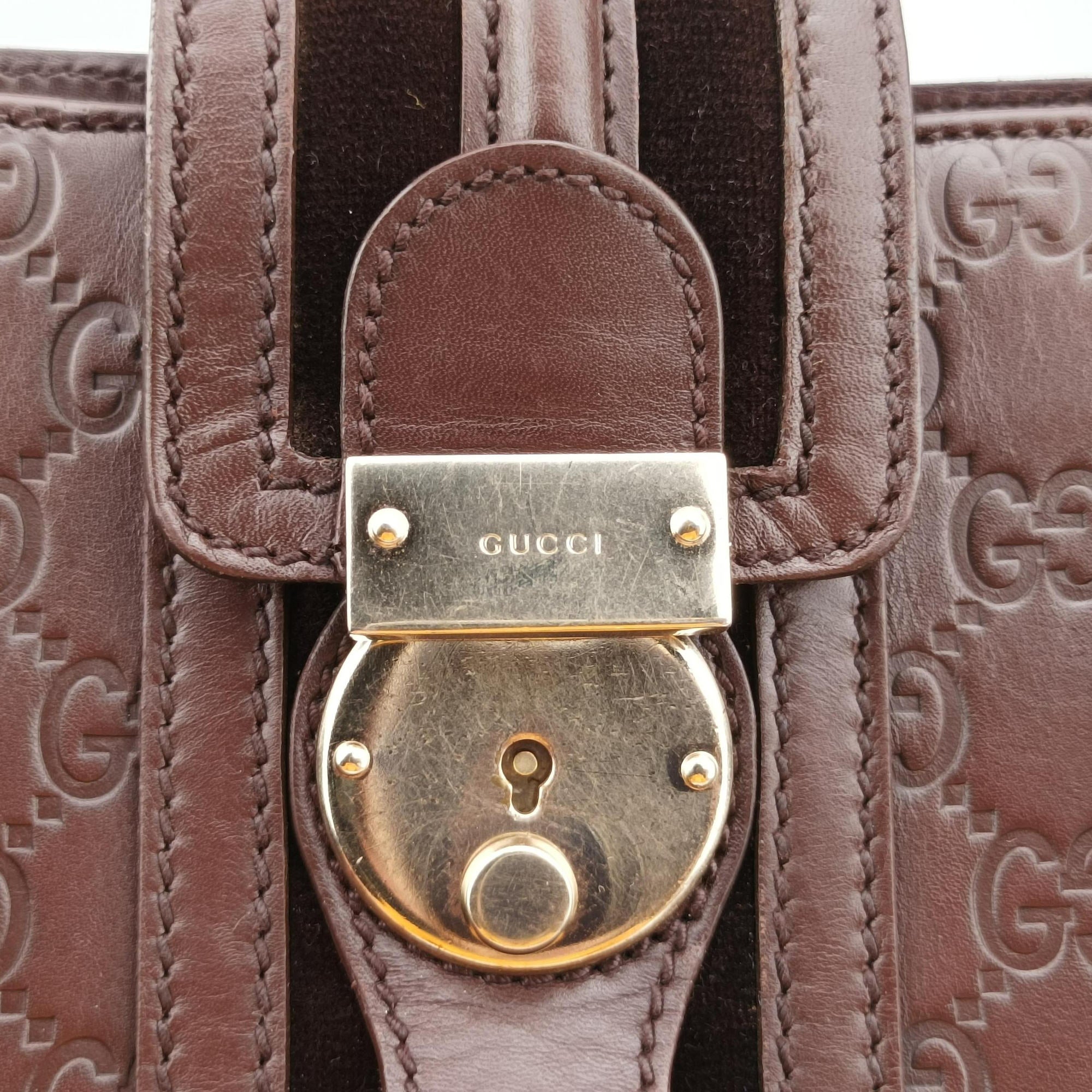 Pre-owned Gucci Treasure Burgundy Leather 163033 handbag | stylenewstar