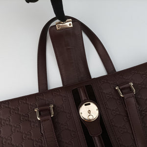 Pre-owned Gucci Treasure Burgundy Leather 163033 handbag | stylenewstar