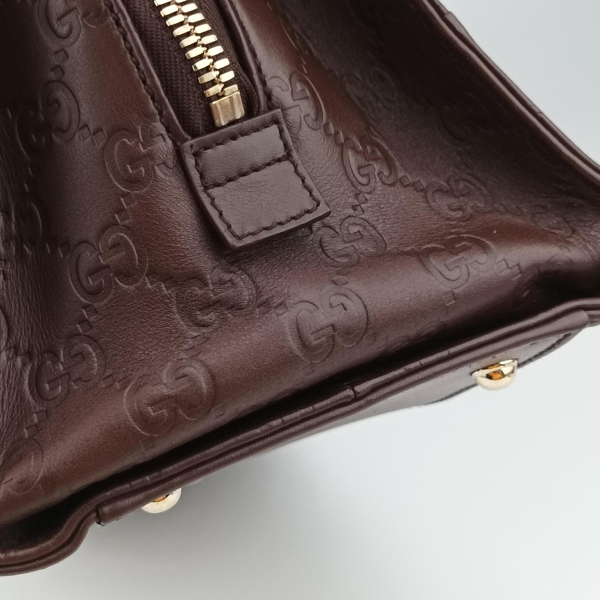 Pre-owned Gucci Treasure Burgundy Leather 163033 handbag | stylenewstar