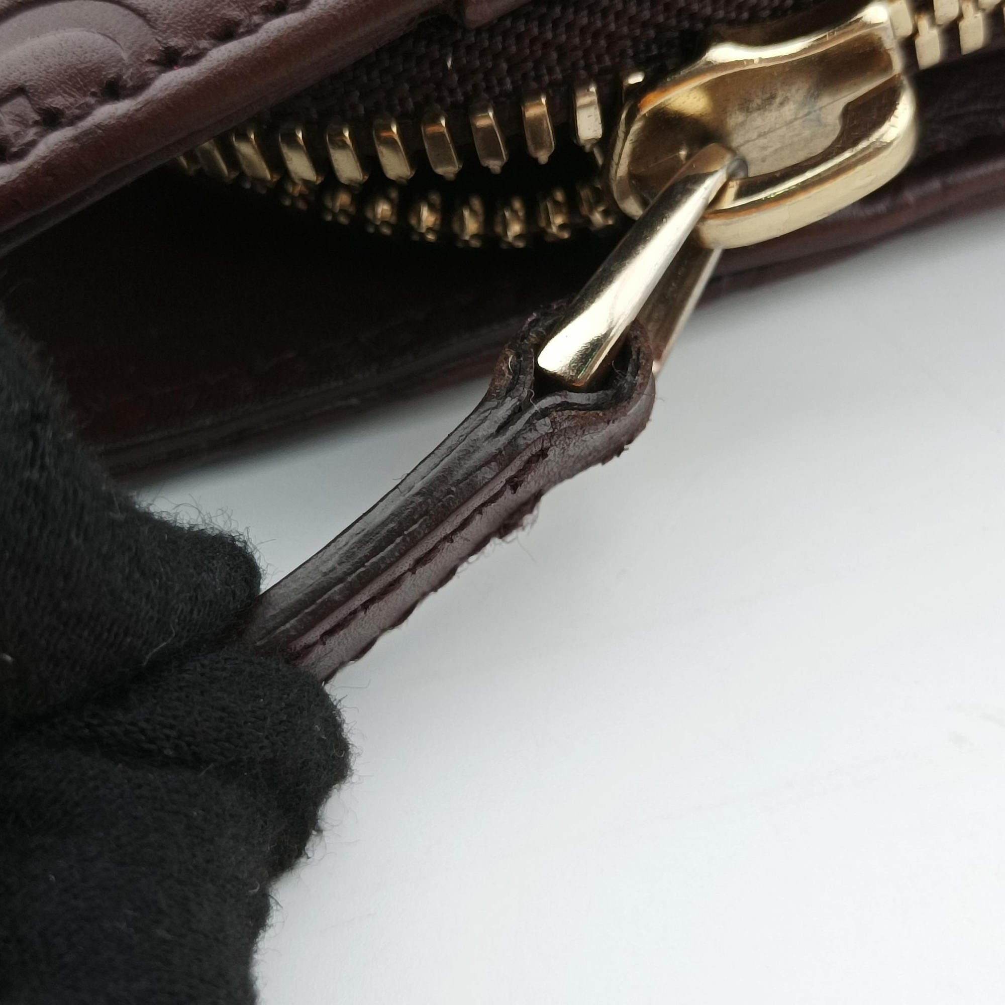 Pre-owned Gucci Treasure Burgundy Leather 163033 handbag | stylenewstar