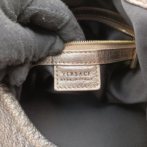 Pre-owned VERSACE Metallic Hobo Gold Patent×Leather  handbag | stylenewstar
