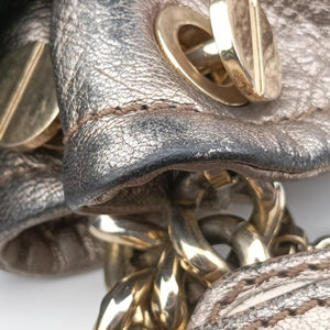 Pre-owned VERSACE Metallic Hobo Gold Patent×Leather  handbag | stylenewstar