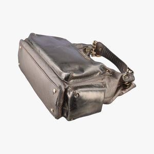 Pre-owned VERSACE Metallic Hobo Gold Patent×Leather  handbag | stylenewstar