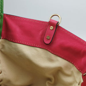 Pre-owned Valentino Rockstud Red×Green×Pink Leather  shoulderbag | stylenewstar