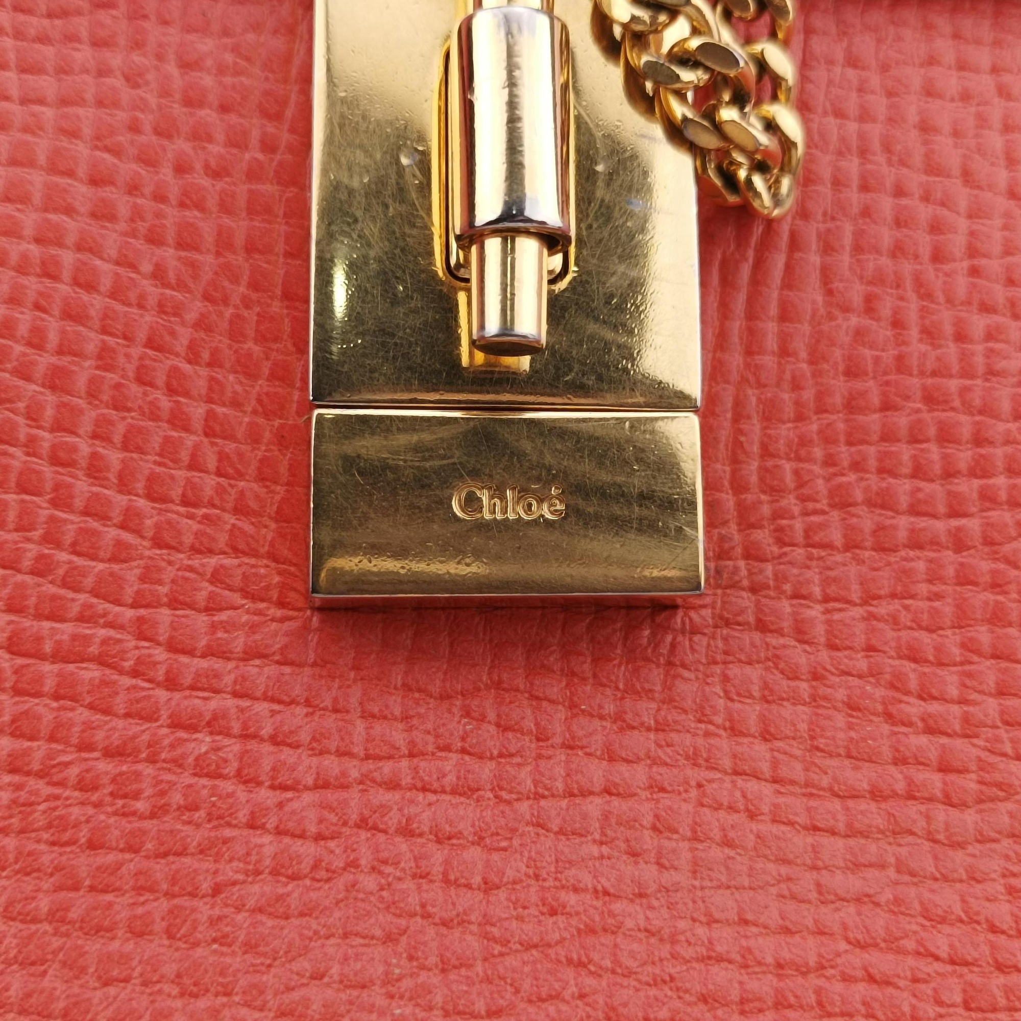 Vintage Chloe DREW Red×orange Leather  shoulderbag | stylenewstar