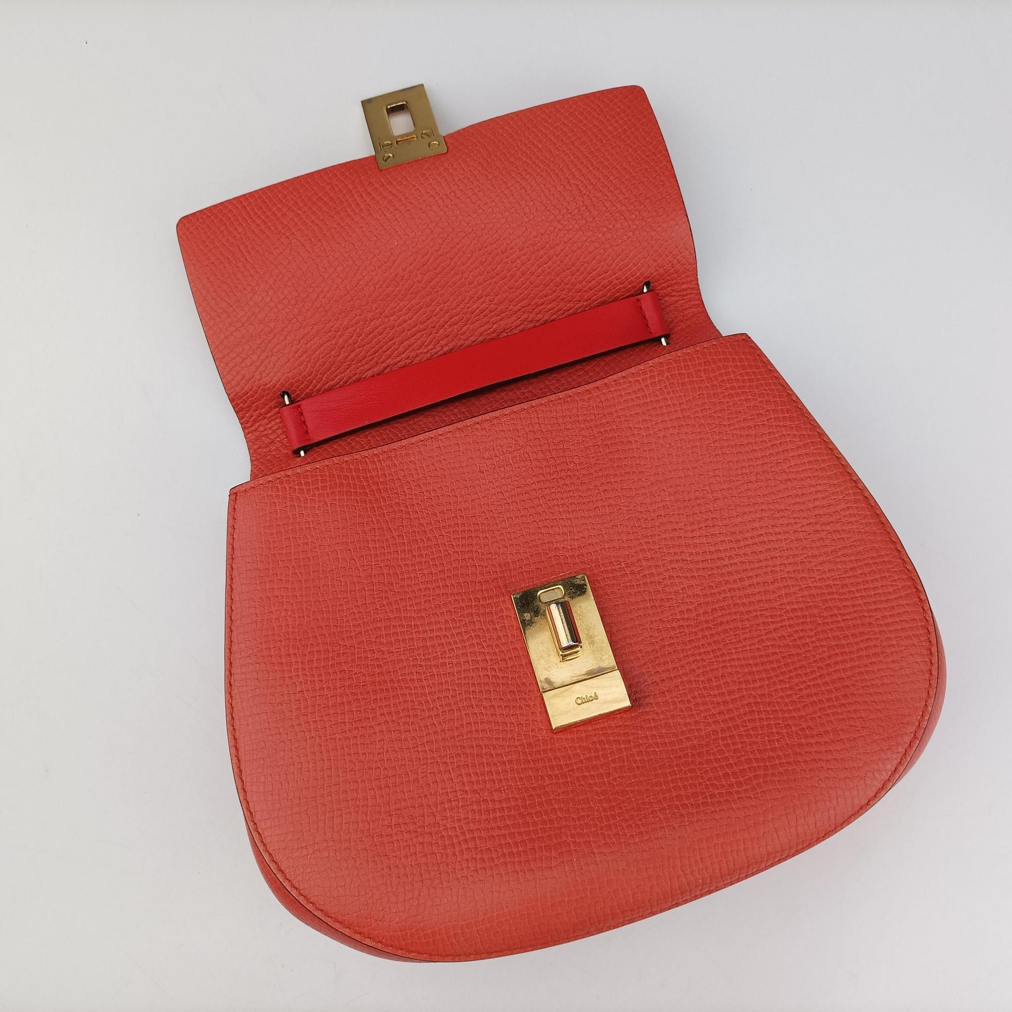 Vintage Chloe DREW Red×orange Leather  shoulderbag | stylenewstar