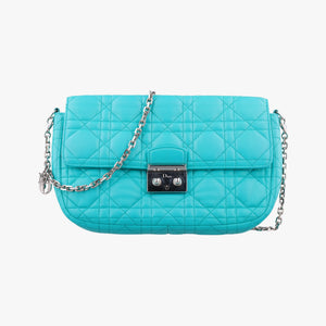 Pre-owned Christian Dior Miss Dior Canage New Lock Blue lambskin  shoulderbag | stylenewstar