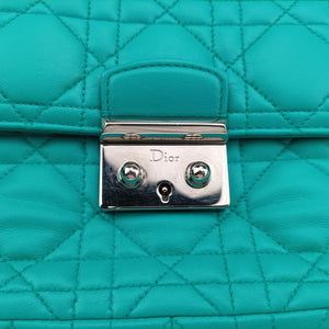 Pre-owned Christian Dior Miss Dior Canage New Lock Blue lambskin  shoulderbag | stylenewstar