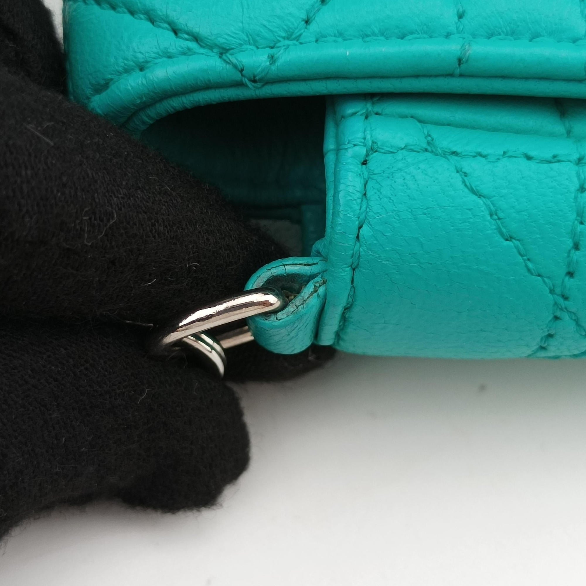 Pre-owned Christian Dior Miss Dior Canage New Lock Blue lambskin  shoulderbag | stylenewstar