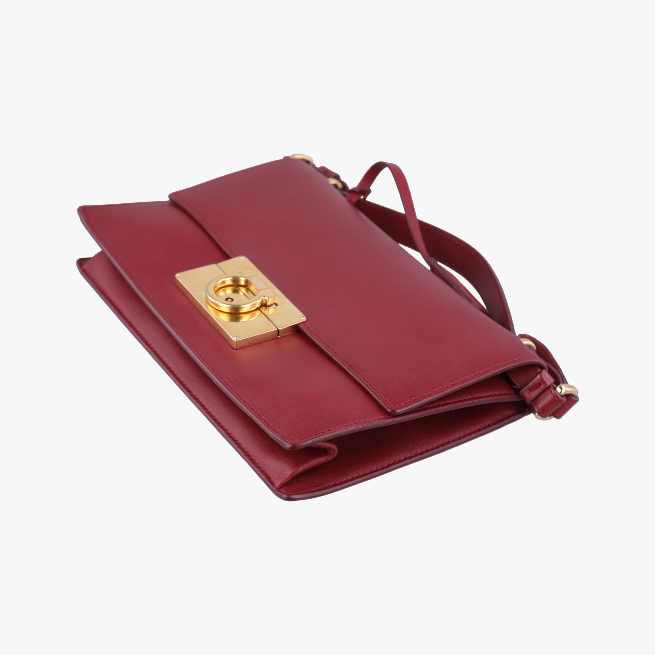 Secondhand Ferragamo Gancino Burgundy Leather  shoulderbag | stylenewstar