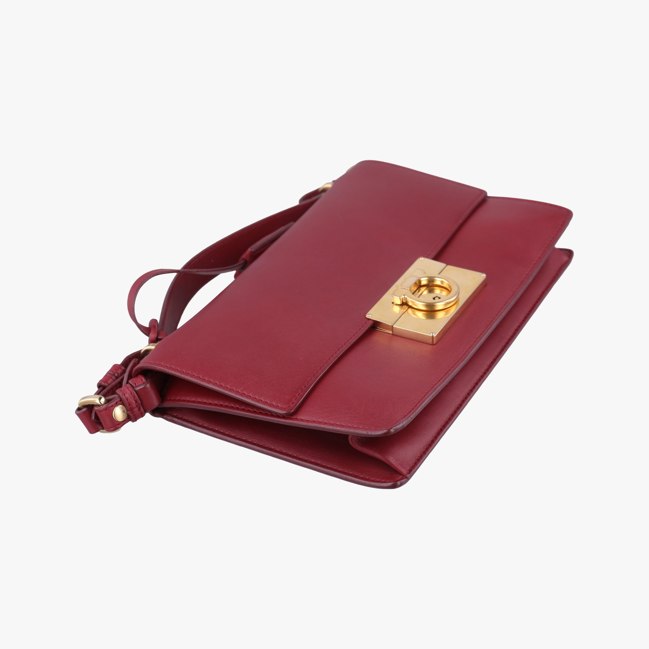 Secondhand Ferragamo Gancino Burgundy Leather  shoulderbag | stylenewstar