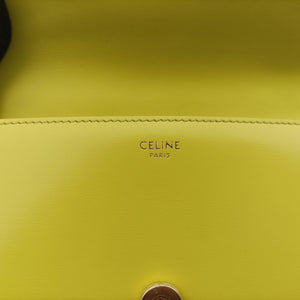 Pre-owned Celine Triomphe Chain Yellow Leather  shoulderbag | stylenewstar