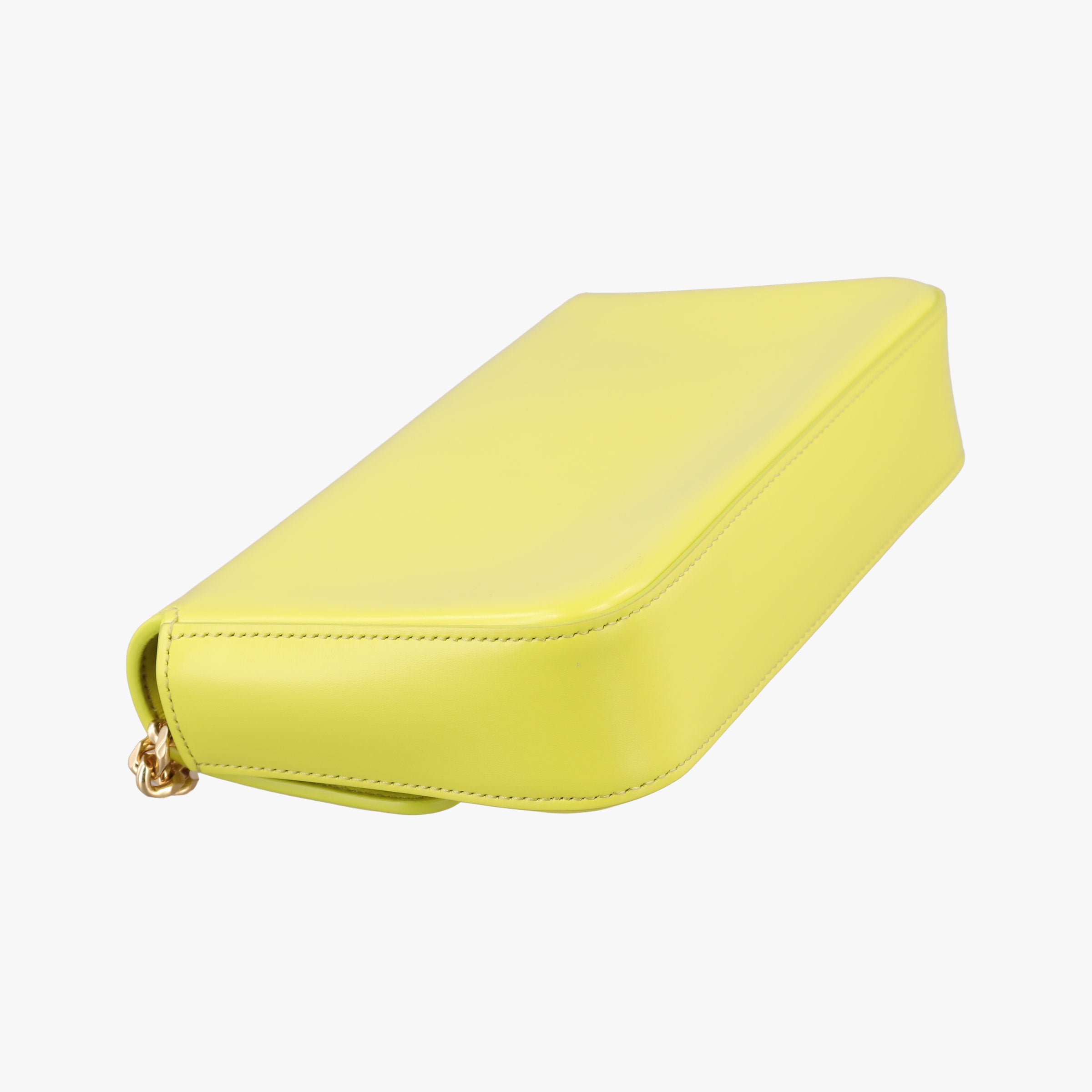 Pre-owned Celine Triomphe Chain Yellow Leather  shoulderbag | stylenewstar