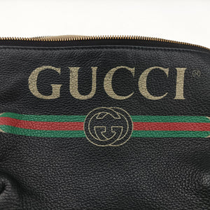 Pre-owned Gucci Print Black Leather 530412 bum bag/waist bag | stylenewstar