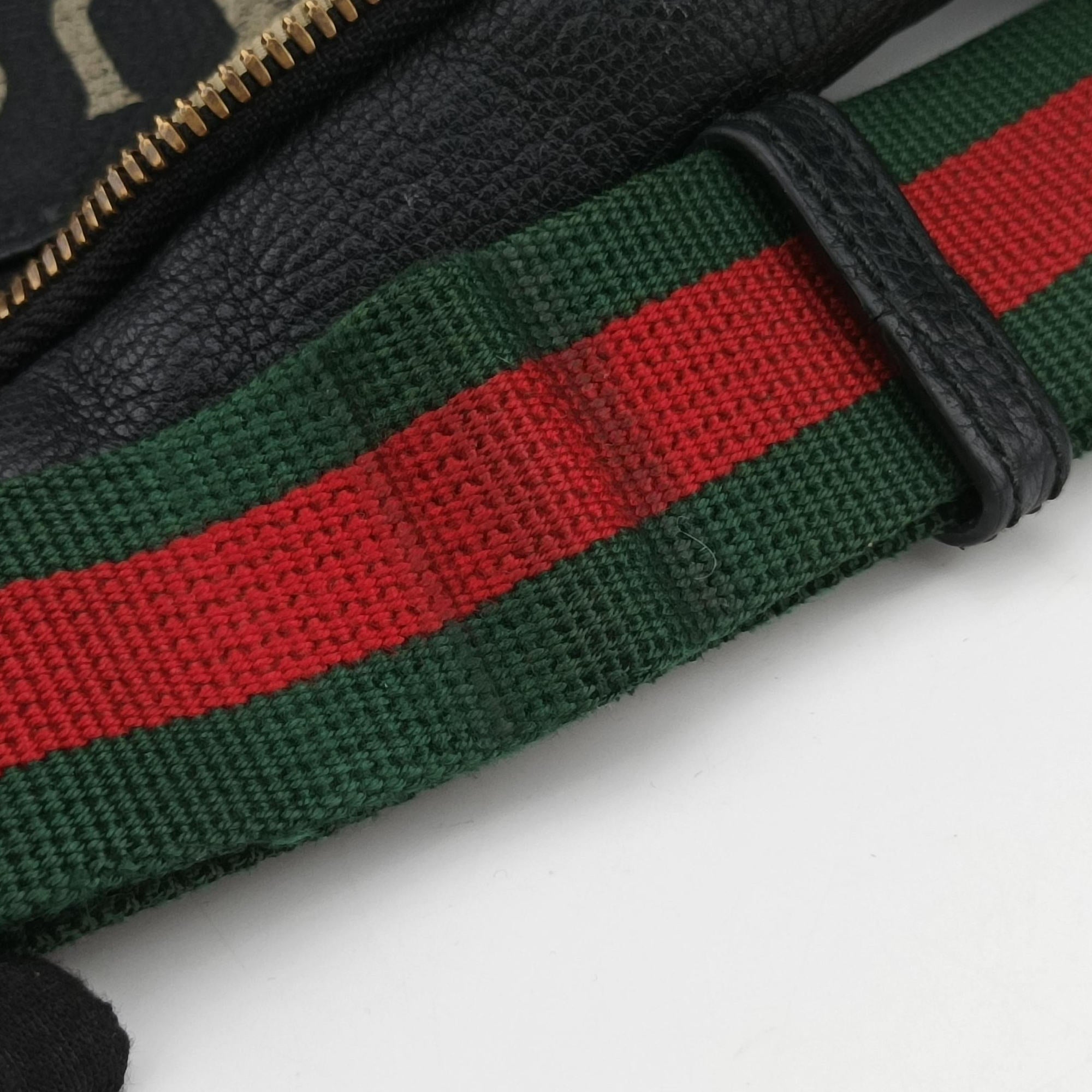 Pre-owned Gucci Print Black Leather 530412 bum bag/waist bag | stylenewstar